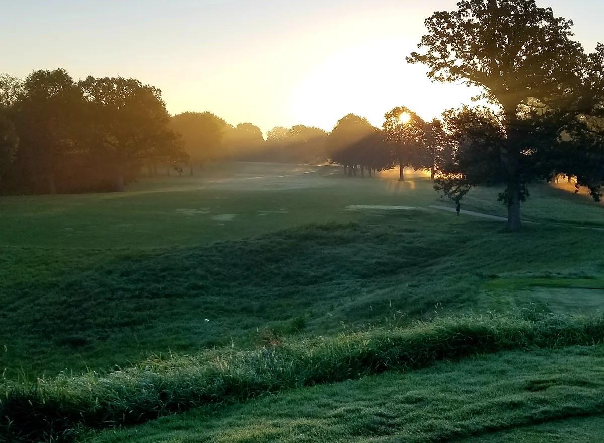 golf course at sunrise